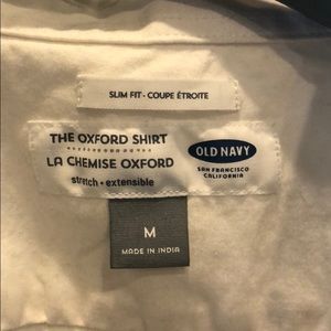 White Old Navy Slim Fit Short Sleeve Button Down